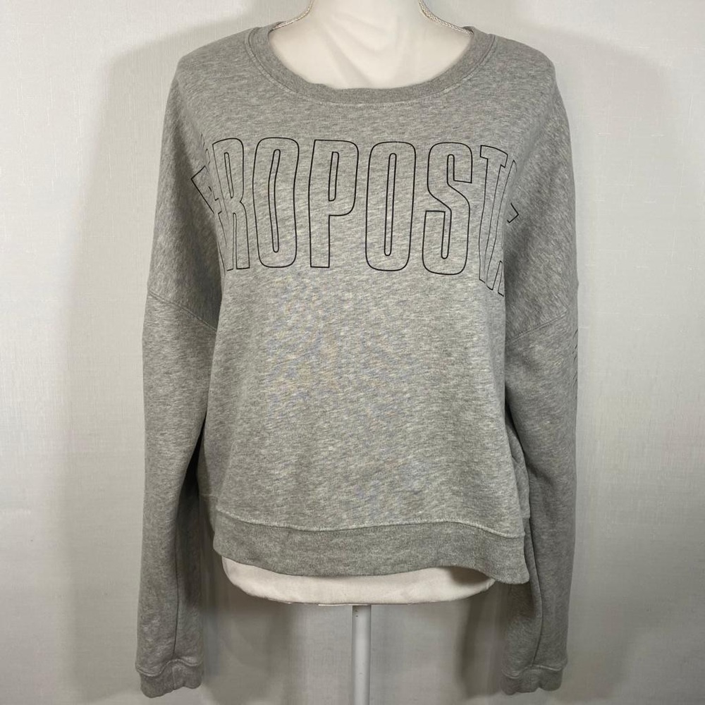 Aeropostale Oversized Cropped Crew Neck Pullover